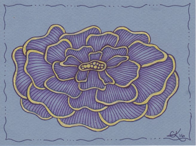 Complex String Flower - Blue Gold